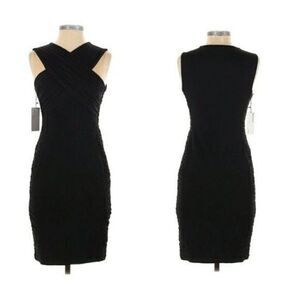 Bailey 44 Thrill Ride Dress Bodycon Halter Mesh Gathered Ruched Crisscross Sz S